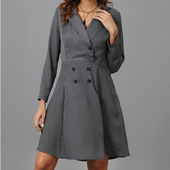Reborn Dresses & Skirts - *3/$45* Reborn Gray Faux Wrap Button Front Dress